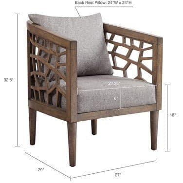 Weaved Wood Accent Chair in Light Gray - HER Home Design Boutique